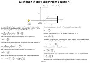 short note on michelson morley experiment