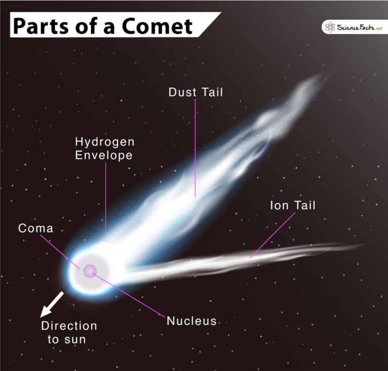 Parts Of A Comet Name Composition Labelled Diagram